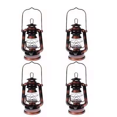 Lot Of 4 - Hurricane Kerosene Oil Lantern Emergency Hanging Light Lamp - Brass • $25.73