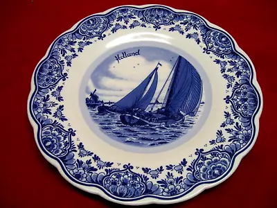 Vintage Delft Blue Handpainted Boat Scene 8  Plate - Holland • $14.99