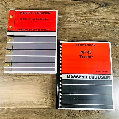 Massey Ferguson Mf 40 Industrial Tractor Service Repair Manual Parts Catalog • $69.97