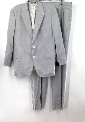 Brooks Brothers Men's Blue White Single-Breasted Suit Pants - Size 46R/W41 • $14.99