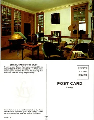 Virginia(VA) Mount Vernon General Washington's Study Room Vintage Postcard • $9.89