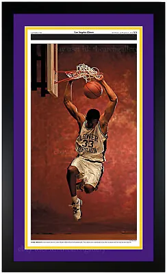 Kobe Bryant LA Times Newspaper 1/27/2020 Matted & Framed W/ Original Newspaper • $129.99