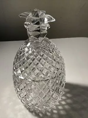 10” Pineapple Covered Candy Dish Biscuit Jar Shannon 24% Lead Crystal Godinger • $75
