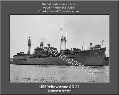 USS Yellowstone AD 27 Personalized Canvas Ship Photo Print 2 Navy Veteran Gift • $39.95