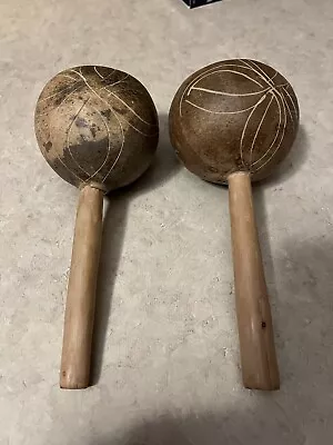 Set Of 2 Maracas Beautiful Hand Carved Cozumel • $20