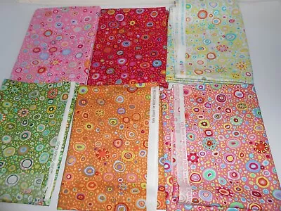 Kaffe Fassett  6 Yards Mixed Roman Glass  Prints Pretty Pink Green Etc. • $40