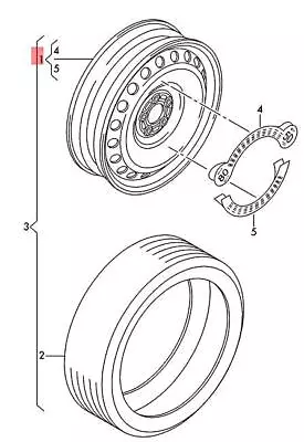 Genuine VW AUDI SKODA SEAT Golf R32 GTI Rabbit Steel Rim 1K0601027K03C • $90.61