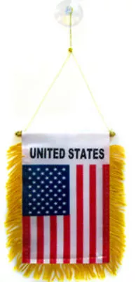 United States American Mini Flag 4 X6  Window Banner W/ Suction Cup 100D • $6.64