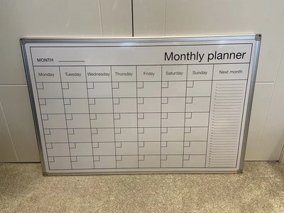 £10 • Buy LARGE MONTHLY PLANNER WHITE BOARD DRY WIPE WHITEBOARD A1 90cm X 60cm