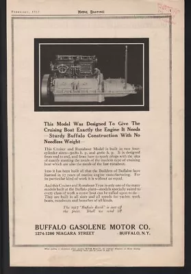 1917 Buffalo Gas Motor Engine Boat Nautical Cruiser Runabout Piston Speed  20986 • $21.95