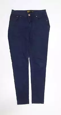 24/7 Denim Womens Blue Cotton Skinny Jeans Size 12 L30 In Regular Zip • £5.75