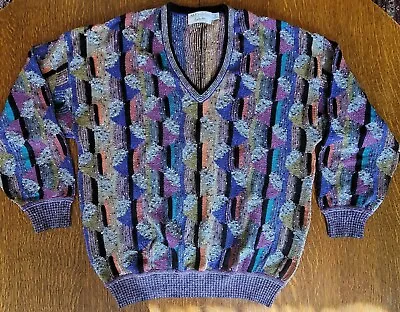 VTG Tundra Bachrach St. Croix Mens S Multi-Colored Textured Coogi Style Sweater • $80
