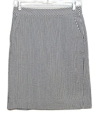J. Crew Ladies Black And White Seersucker Cotton Skirt - Size 00 • $12.74