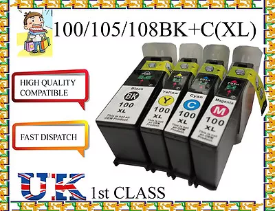 4 Chipped Ink For LEXMARK 100 XL S815 S305 S602 S605 S402 S405 S505 Printer • £8.99