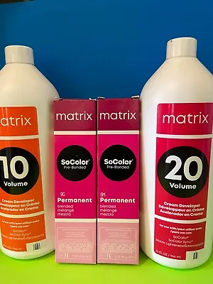 Matrix Socolor Pre-Bonded Permanent Cream Hair Color 3oz Or Developer  3.6 32oz • $15.90