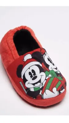 £8.50 • Buy Mickey & Minnie Mouse Unisex Kids  Christmas Slippers - Size Medium