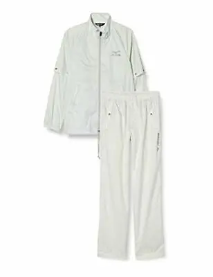 MIZUNO JAPAN Golf Stratch Rain Wear Jacket Pants Set White Gray Size XL 52MG6A01 • $84.46