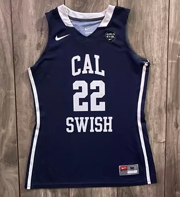 Nike Girls EYBL Cal Swish #22 Game Used  Basketball Jersey AAU Navy Size Medium • $14.99