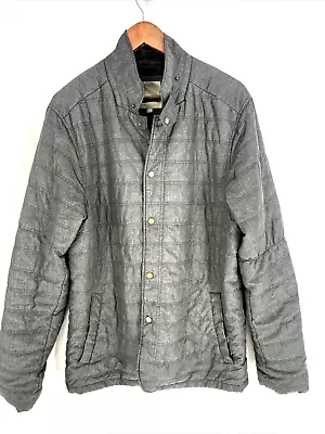 BENCH Asphalt Gray Quilted Puffer Jacket Button Down Coat Pockets Men's Sz L • $55