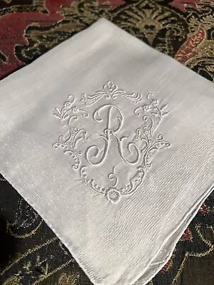 Vintage Monogram Initial “R” Hankie VGC • $13