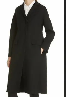 NEW S Max Mara Beauty Wool Long Black Coat Classic 14 • $195