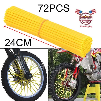 $8.95 • Buy Yellow Wheel Spoke Wraps Skins Cover Guard Protector Motorcycle Motocross Bike