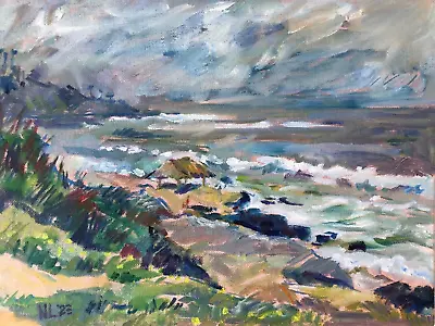 The Shack Windansea Beach La Jolla CA. Oil Painting Impressionist Colorful • $130