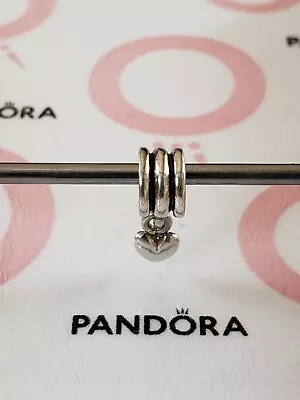 Genuine Pandora Silver Shiny Dangle ❤ Heart  ❤ Charm 925 ALE. • £15