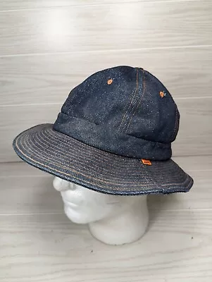 VTG LEVI'S Orange Tab Denim Bucket Hat 1970s Jean Boonie Blue Indigo • $174