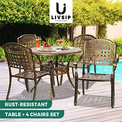 $739.90 • Buy Livsip Outdoor Setting Dining Chairs Bistro Set Patio Garden Furniture 5 Piece