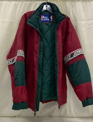 Vintage Zip Insulated Seattle Super Sonics Basketball Jacket Pro Player - Size L • $76.20