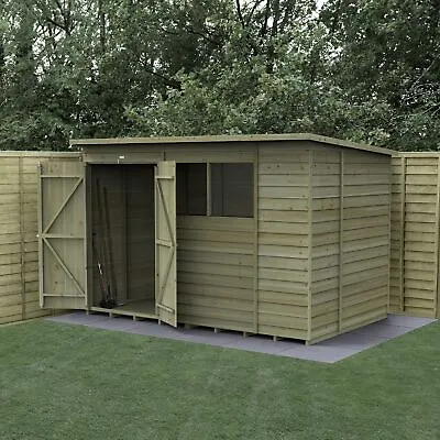 Forest 4LIFE 10x6 Shed Pent 2 Windows Double Door Wood Garden Shed Free Delivery • £854.99