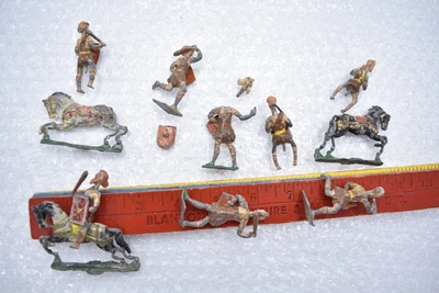 £61.34 • Buy Barbarian Viking Sword Axe Club Horn Blower Horse Toy Soldier Removable Head VTG