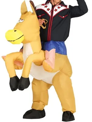 Inflatable Horse Fancy Dress Costume Comedy Races Or Cowboy Stag Outfit New Fg • £36.99