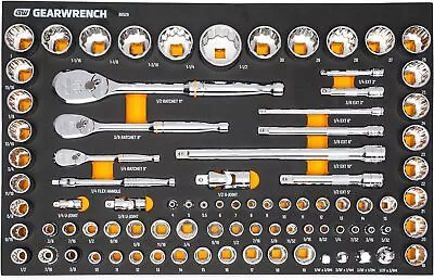 1X 83 Pc. 1/4 3/8  1/2  90-Tooth SAE/Metric Mechanics Tool Set W/EVA Foam Tray • $255