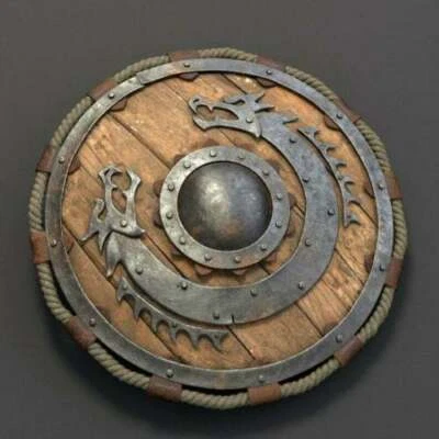 £139 • Buy 24 Inch Medieval Warrior Wooden Viking Shield Round Shield Dragon Face