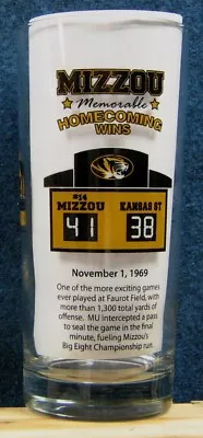  2011 Mizzou Tigers Tumbler Drink Glass 1969 Homecoming Vs Kansas State MFA Oil • $14.95