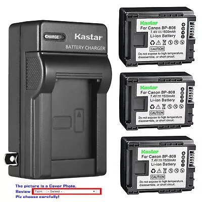 Kastar Battery Wall Charger For Canon BP-808 CG-800 Canon VIXIA HF10 Camcorder • $22.49