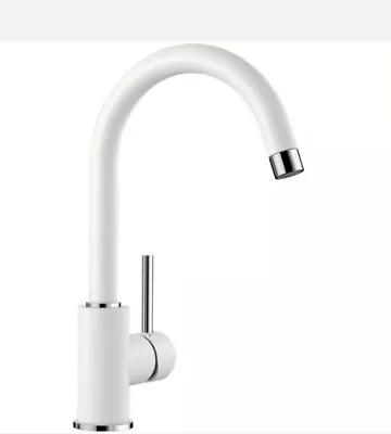 £95 • Buy Blanco Mida HD Granite White Single Lever Swivel Spout Kitchen Sink Mixer Tap