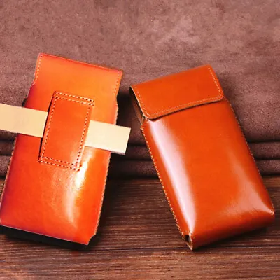 Genuine Leather Waist Belt Pouch Sleeve Fr SAMSUNG Z Fold 3 2 Magnetic Flip Case • £67.19