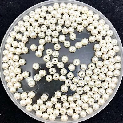 £2.05 • Buy Glass Faux Pearl Beads - Choice Of 50+ Colours, Sizes 3mm 4mm 6mm 8mm 10mm 12mm