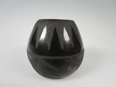 Penny Martinez  Santa Clara Pueblo Black On Black Seed Pot Miniature Vase 2 1/2  • $35