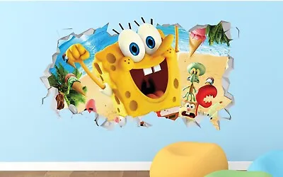 £74.97 • Buy Sponge Bob Smile Wall Decals Stickers Mural Home Decor For Bedroom Art LS382