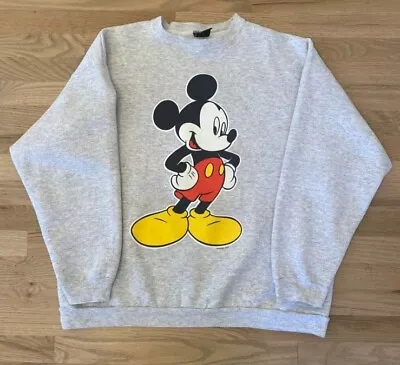 Vintage Disney Mickey Mouse Unlimited Grey Graphic Pullover Sweatshirt Crewneck • $22.95