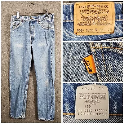 Vintage Levis 505 Jeans Mens 32x31 Orange Tab USA Denim Medium Straight Leg • $79.95