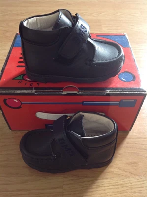 £8 • Buy Buckle My Shoe (cosy) Boys Navy Leather Boots Hook & Loop Strap  size 19 UK 3