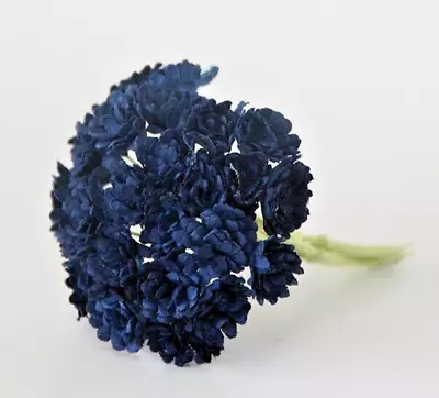 20X NAVY Gypsophila Mulberry Paper Flowers Craft Art Card Making Scrapbooking • £2.76