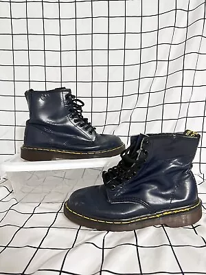 DR DOC MARTENS 1460 MADE IN ENGLAND VINTAGE RARE U.K. Size 6 Us 8 Dark Navy • $65