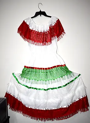 Womens Traditional Senorita  Fancy Dress  Cinco De Mayo Handcrafted M/l New • $24.95