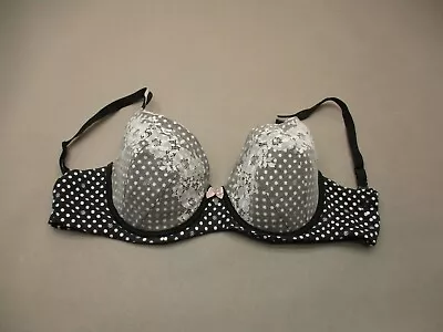 34DDD Victoria's Secret Women Polka Dot Lined Underwire Back Closure Demi Bra 8N • $9.50